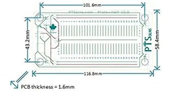 PTSolns Proto-Half Basic Planche d'essai de prototypage