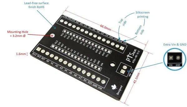 PTSolns Kit de planche de connexion pour planche de développement Nano NTEA-MD