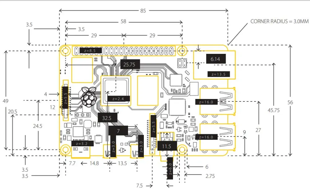 Carte d'Ordinateur Raspberry Pi 4 B 4G