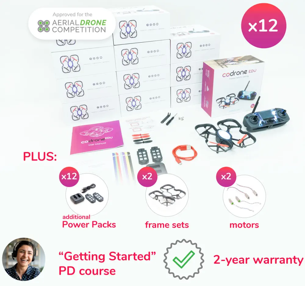 CoDrone EDU Classroom 12er Pack mit PD - Abmessungen