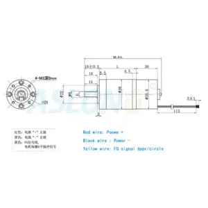 36mm High Torque 3625 Brushless Dc Planetary Gearbox Motor 12V 60RPM