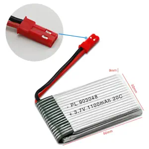 Batterie Lipo 3.7V 1100mAh 20C, adaptée aux RC et drones