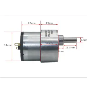 6V 29RPM Brushed DC Gear Motor W/37mm Diameter gearbox