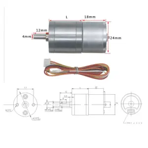 12V 100RPM 25D 2418 Brushless DC gear motor