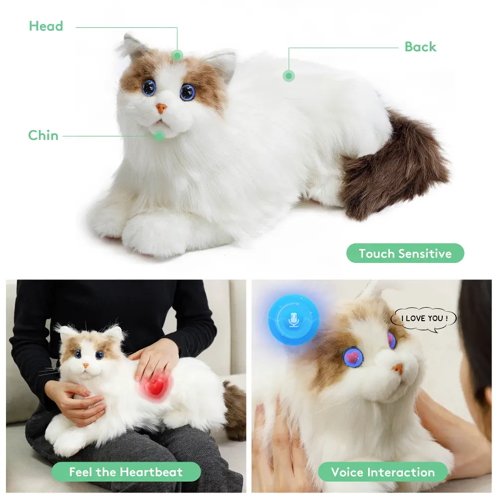 Metacat Smart Robot Cat Interactive Companion Pet Robotic Pet(Bicolor B&W )