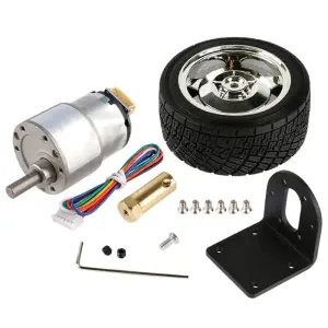 24V 37D Metal Gearmotor w/ 11PPR Encoder & 80D Wheel Kits - 107RPM