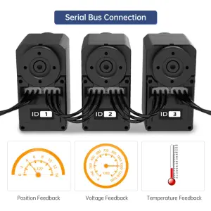 Hiwonder LX-16A Full Metal Gear Serial Bus Servo with Real-Time Feedback Function for RC Robot (Control Angle 240)