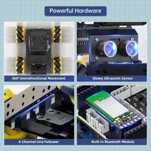 Hiwonder miniAuto AI Vision Robot Base on Arduino UNO R3 Controller with 360° Omnidirectional Mecanum Wheels (Standard Kit)