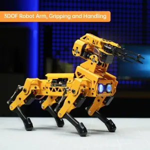Hiwonder MechDog Pro Open-Source AI Robot Dog with Robot Arm, IoT, AI Voice & Vision Interaction, Python, Arduino & Scratch Programmable