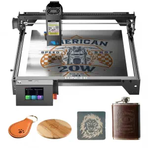 LONGER RAY5 20W Laser Engraver Cutter, Fixed Focus, 0.08*0.1mm Laser Spot, Color Touchscreen, 32-Bit Chipset, Support APP Connection, Working Area 375*375mm