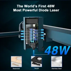 LONGER Laser B1 40W Laser Engraver Cutter, 36000mm/min, Cut 40mm Basswood / 50mm Acrylic, Air-Assist Kit, 8 Safety Protections, 450x440mm (17.72"x17.32")