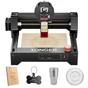 LONGER RAY5 Mini 3.5W Laser Engraver, 0.04mm Precision, 12,000mm/min Speed, for Wood/ Acrylic/ Leather/ Metal, 130*140mm