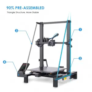 LONGER LK5 Pro 3D Printer Upgraded Edition, Dual Blower Fan, 90% Pre-Assembled, Silent Motherboard, 300*300*400mm