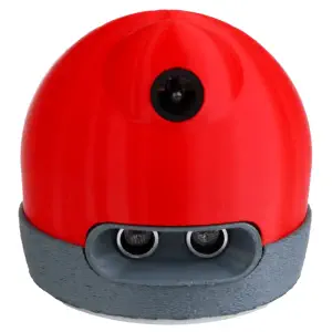 Robot apprenant AlphAI pour enseigner l'IA (Rouge).