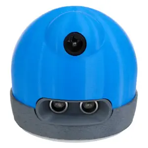 Robot apprenant AlphAI pour enseigner l'IA (Bleu).