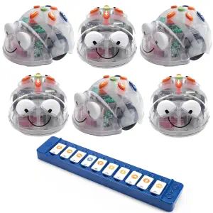 TTS 6 Blue-Bot Programmable & Rechargeable Robot with FREE Tactile Code Reader - STEM Learning Coding Robotics for Kids Age 3+