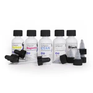 Set de Pigmentos 3D CMYK + Blanco de 3D Resin Solutions para Colores de Resina Personalizados