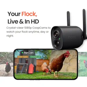 Coop AI Smart Cam 1080p HD – Night Vision Security Camera for Chicken with Motion Detection