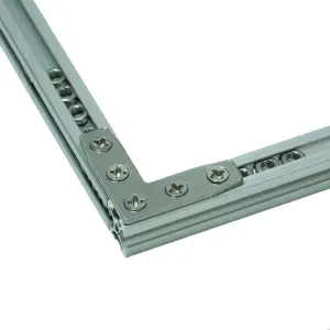 For 10x10mm Profiles, L-Shaped Assembly Plates (6 Pieces); Sliding Nut (50 Pieces) and Countersunk Screws (50 Pieces)