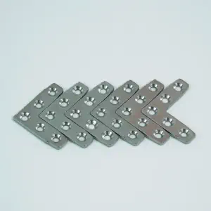 For 8x8mm Profiles, L-Shaped Assembly Plate (6 Pieces); Sliding Hex Nut M2 (50 Pieces) and Countersunk Head Screw M2x3mm, (50 Pieces)
