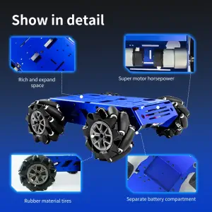 XiaoR GEEK Smart Robot Chassis Mecanum Wheel Track Robotic Platform for Jetson Nano Raspberry pi 5 4B Arduino DIY Projects Teens Adults