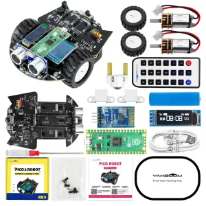 Yahboom Robot Car Kit for Raspberry Pico2 Board w/ Micropython App Control & Infrared Remote Control (Only English Manual)