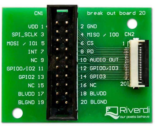 Riverdi Breakout Board ZIF-20 zu IDC-20 - Zum Vergrößern klicken