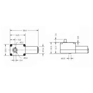 Moteur Réducteur Minuscule avec Essieu à 90 Degrés - GM24