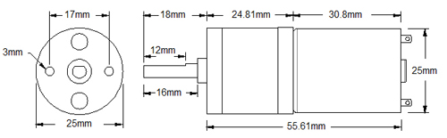 12V 56RPM Econ Metallgetriebemotor- Klicken Sie hier um das Bild zu vergrößern