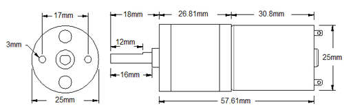 12V 25RPM Econ Metallgetriebemotor - Click to Enlarge