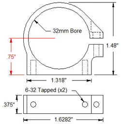 32mm Actobotics Aluminum Clamping Motor Mount- Click to Enlarge