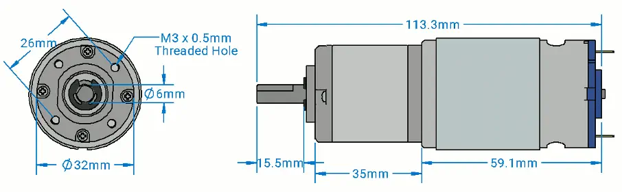 Motor Reductor Planetario HD de Alta Calidad de 12V, 84RPM 1347,1oz-in  - Haga clic para ampliar