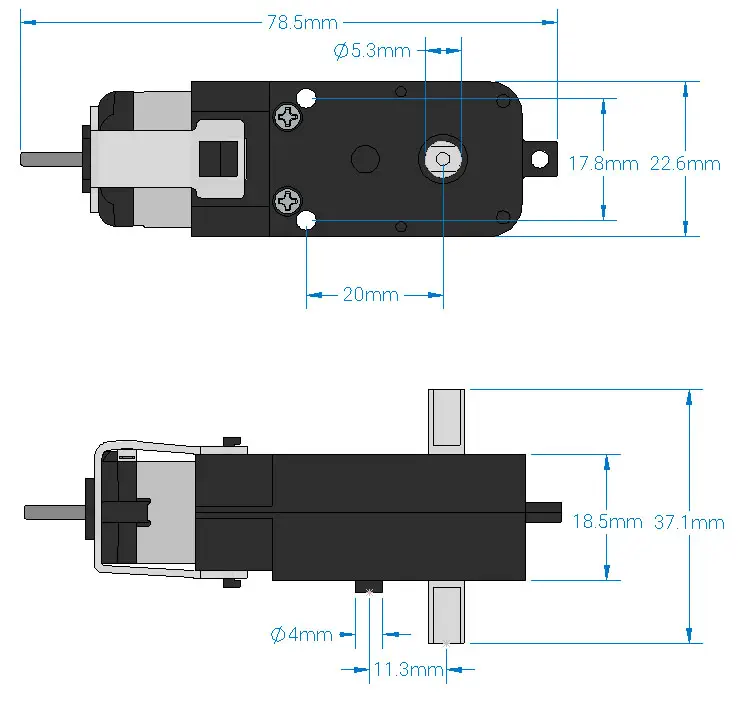 Moteur à Engrenages à Angle Droit 140RPM 11.11oz-in – Cliquez pour agrandir