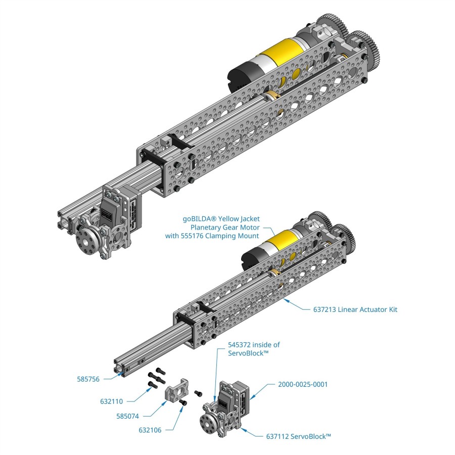 ServoCity 7.4-Inch Linear Actuator Kit