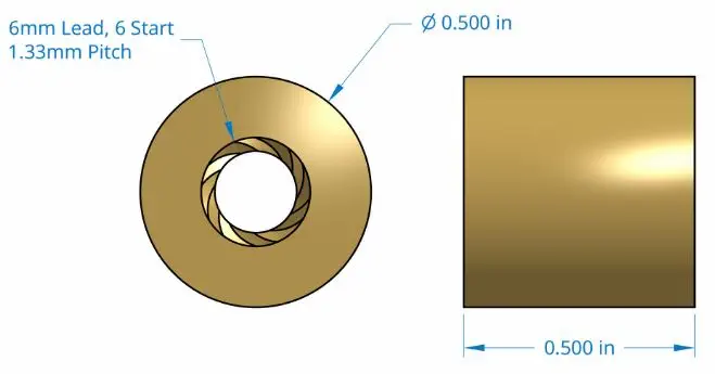 6mm Lead Screw Barrel Nut