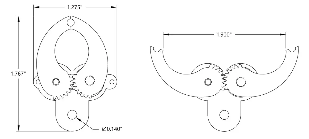 Sub-Micro Gripper Kit (No Servo) - Click to Enlarge