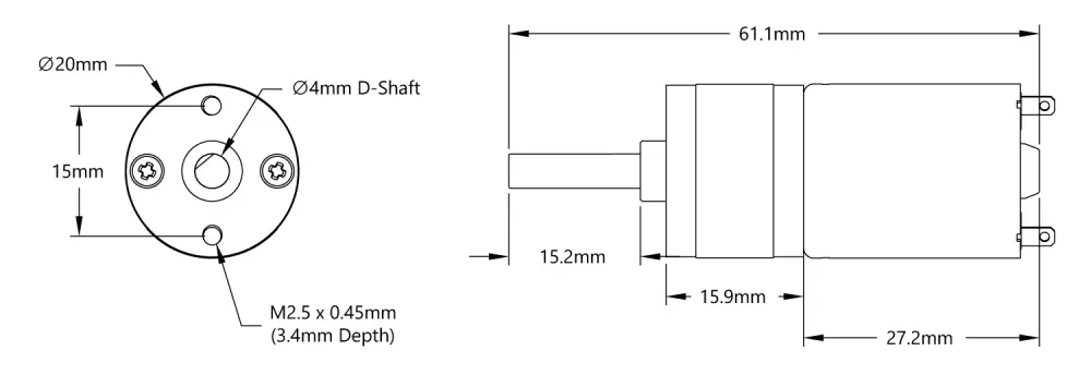 Mini Motorreductor Econ de 508 RPM - Haga Clic para Ampliar