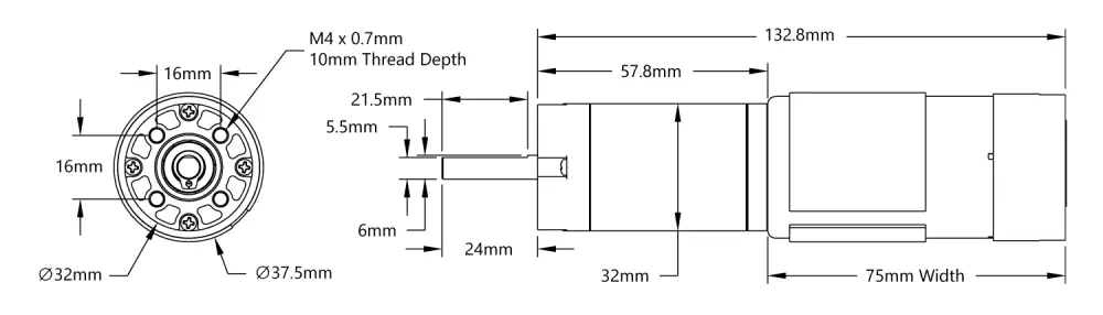 5202 Series Yellow Jacket Planetengetriebemotor (188:1, 30 U/min, 3,3-5 V Encoder) - Zum Vergrößern klicken