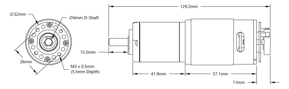 Moteur à engrenages planétaires 16 tr/min HD Premium avec encodeur - Cliquez pour agrandir