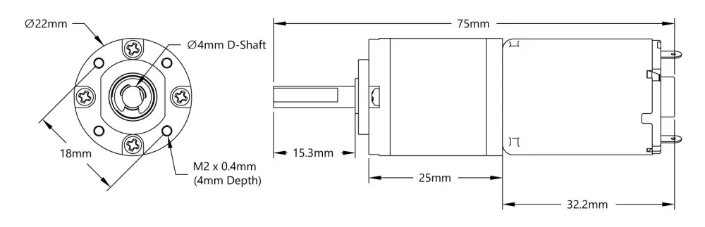 44 RPM Premium Planetary Gear Motor - Click to Enlarge