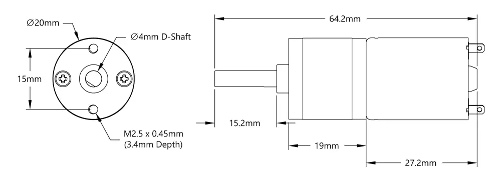 Mini Motorreductor Econ de 163 RPM - Haga Clic para Ampliar