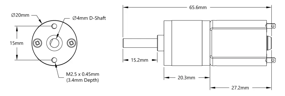 26 RPM Mini Econ Gear Motor - Click to Enlarge