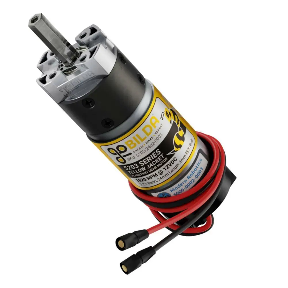 Moteur à engrenages planétaires à enveloppe jaune série 5203 (codeur 3,7: 1, 1620 tr / min, 3,3-5 V)