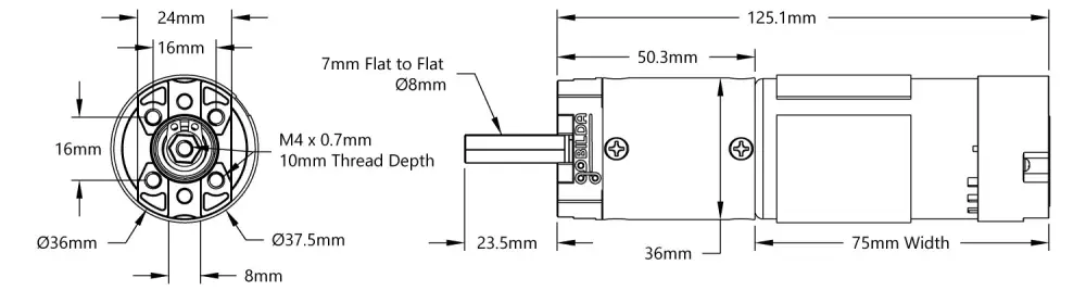 5203 Series Yellow Jacket Planetengetriebemotor (139:1, 43 U/min, 3,3–5 V Encoder) - Zum Vergrößern klicken