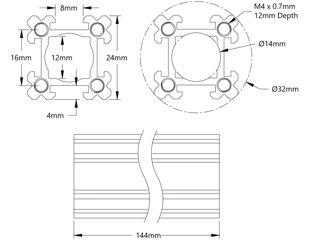 1109 Series goRAIL (144mm Length) - Click to Enlarge