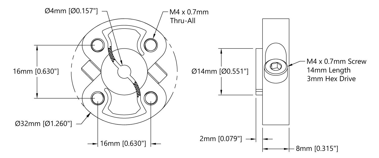 1309 Series Sonic Hub (4mm Bore) - Click to Enlarge