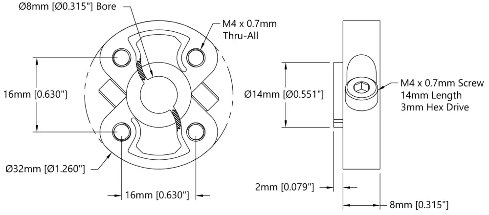 Servocity goBILDA Série 1309 Sonic Hub avec Alésage de 8 mm