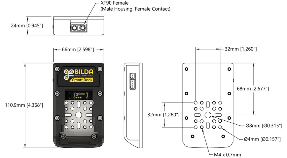 Dock Intelligent goBILDA pour Batterie 20V (Compatible avec DEWALT 20V MAX)