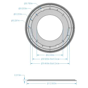ServoCity 12" Round Ball Bearing Turntable (300lb Capacity)