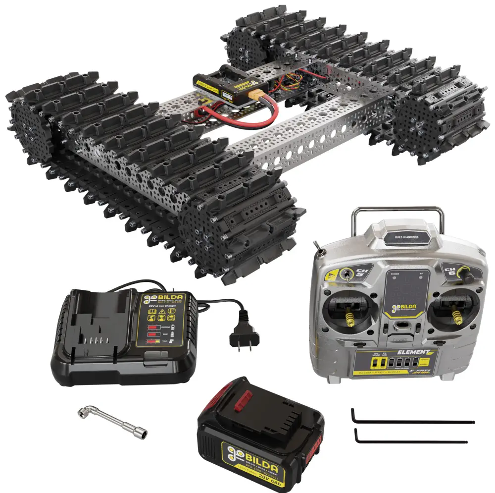 Bravo RC Tank Track Chassis with 25lb Payload - Parts cropped